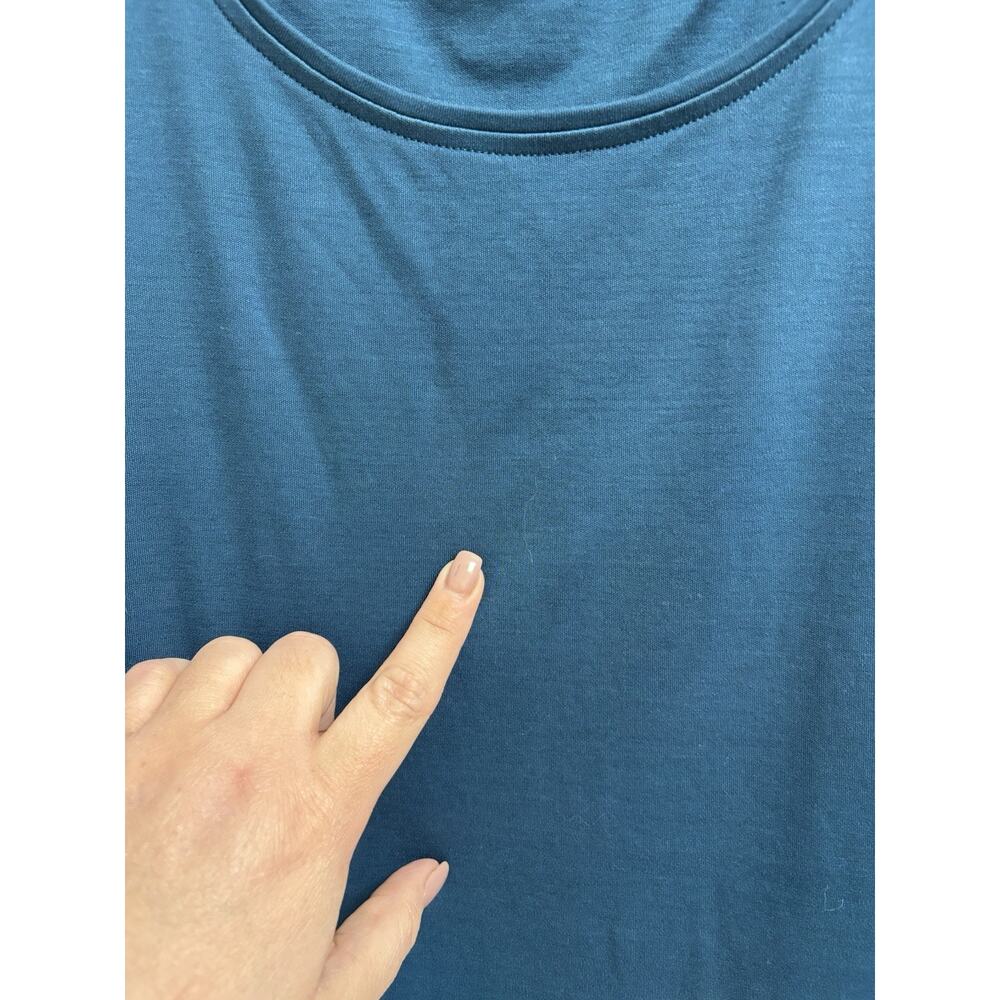 Eileen Fisher Tank Top Womens XS Blue Tencel Lyocell Stretch Sleeveless Tunic C1 - Picture 3 of 5